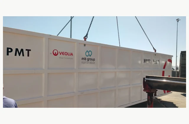 Veolia Water Technologies MBBR Pack wastewater treatment installation — related equipment reference; not the complete aerobic granular sludge treatment system