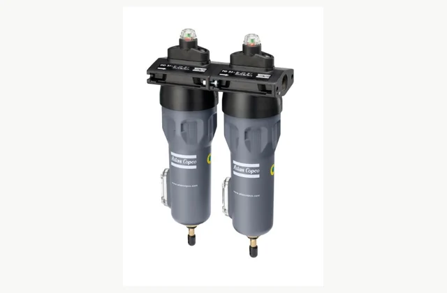 Atlas Copco DD(+) / PD(+) coalescing filters, complete compressed air filtration system manufacturer configuration reference; pictured brand does not imply authorized representation
