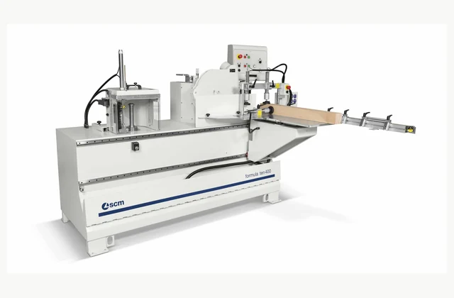 SCM formula ten 400 wood tenoning machine, complete official manufacturer equipment reference; pictured configuration may include options